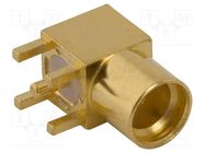 Connector: MMCX; socket; female; angled 90°; 50Ω; THT; on PCBs; PTFE AMPHENOL RF