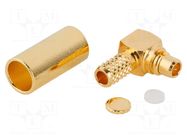 Connector: MMCX; plug; male; angled 90°; 50Ω; soldering,crimped AMPHENOL RF