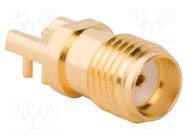 Connector: SMA; plug; female; straight; 50Ω; SMT; for cable; PTFE AMPHENOL RF