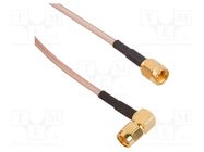 Cable; SMA male,both sides; angled,straight; 0.25m; 50Ω AMPHENOL RF