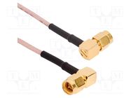 Cable; SMA male,both sides; angled; 0.153m; 50Ω AMPHENOL RF