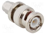 Adapter; BNC male,SMA male; Insulation: PTFE; 50Ω; brass; 4GHz AMPHENOL RF