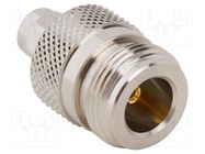 Adapter; N female,SMA male; Insulation: PTFE; 50Ω; Mat: brass AMPHENOL RF