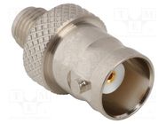 Adapter; BNC female,SMA female; Insulation: PTFE; 50Ω; Mat: brass AMPHENOL RF