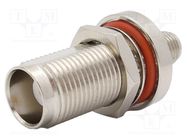 Adapter; SMA female,TNC female; Insulation: PTFE; 50Ω; Mat: brass AMPHENOL RF