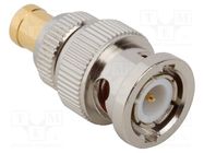 Adapter; BNC male,SMB male; Insulation: PTFE; 50Ω; Mat: brass; 4GHz AMPHENOL RF