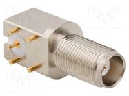 Connector: TNC; plug; female; angled 90°; 50Ω; THT; for cable; PTFE AMPHENOL RF