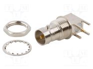 Connector: Mini BNC; socket; female; angled 90°; 75Ω; THT; PTFE AMPHENOL RF