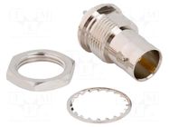 Connector: BNC; socket; female; straight; 75Ω; THT; PTFE; brass AMPHENOL RF