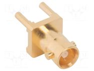 Connector: Micro BNC; plug; female; straight; 75Ω; HD-BNC; THT; PTFE AMPHENOL RF