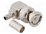 Connector: BNC; plug; male; angled 90°; 50Ω; soldering,crimped AMPHENOL RF