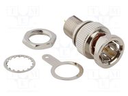 Connector: BNC; socket; male; straight; 75Ω; soldering; PTFE AMPHENOL RF