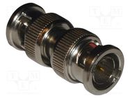 Adapter; BNC male,both sides; Insulation: POM; 75Ω; brass; 2GHz AMPHENOL RF