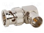 Adapter; BNC male,BNC female; Insulation: POM; 75Ω; brass; 2GHz AMPHENOL RF