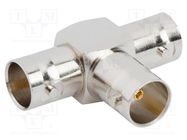 Adapter; BNC female,both sides; Insulation: POM; 75Ω; brass; 2GHz AMPHENOL RF