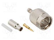 Connector: TNC; plug; male; straight; 75Ω; crimped; for cable; POM AMPHENOL RF