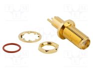 Connector: SMA; socket; female; straight; 50Ω; THT; PTFE; Mat: brass AMPHENOL RF