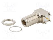 Connector: N; socket; female; angled 90°; 50Ω; THT; PTFE; Mat: brass AMPHENOL RF