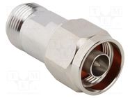 Adapter; N male,N female; Insulation: PTFE; 50Ω; Mat: brass; 11GHz AMPHENOL RF