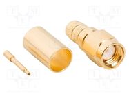 Connector: SMA; plug; male; straight; 50Ω; soldering,crimped; PTFE AMPHENOL RF