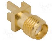 Connector: SMA; plug; female; straight; 50Ω; SMT; for cable; PTFE AMPHENOL RF