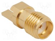 Connector: SMA; plug; female; straight; 50Ω; SMT; for cable; PTFE AMPHENOL RF