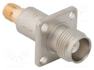 Adapter; SMA female,TNC female; Insulation: PTFE; 50Ω; brass AMPHENOL RF