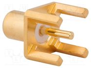 Connector: SMB; socket; male; straight; 50Ω; THT; for cable; PTFE AMPHENOL RF