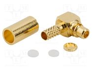 Connector: MMCX; plug; male; angled 90°; 50Ω; soldering,crimped AMPHENOL RF