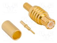 Connector: MCX; plug; male; straight; 50Ω; crimped; for cable; PTFE AMPHENOL RF