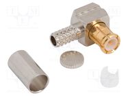 Connector: MCX; plug; male; angled 90°; 50Ω; soldering,crimped AMPHENOL RF