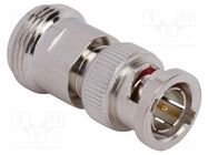 Adapter; BNC male,N female; Insulation: PTFE; 75Ω; brass AMPHENOL RF