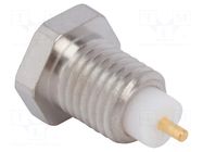 Connector: coaxial; socket; male; PSMP; soldering; screw-in; brass AMPHENOL RF
