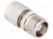 Adapter; HN female,N male; Insulation: PTFE; 50Ω; Mat: brass; 4GHz AMPHENOL RF