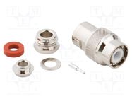 Connector: TNC; plug; male; straight; 50Ω; soldering,clamp; PTFE AMPHENOL RF