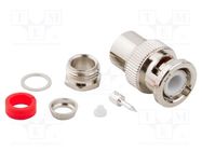 Connector: BNC; plug; male; straight; 50Ω; soldering,clamp; PTFE AMPHENOL RF