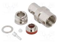 Connector: BNC; plug; female; straight; 50Ω; soldering,clamp; PTFE AMPHENOL RF