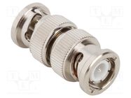 Adapter; BNC male,both sides; Insulation: PTFE; 50Ω; brass; 4GHz AMPHENOL RF