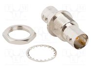 Adapter; BNC female,both sides; Insulation: POM; 75Ω; brass; 4GHz AMPHENOL RF