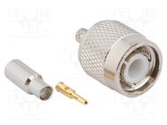 Connector: TNC; plug; male; straight; 75Ω; soldering,crimped; PTFE AMPHENOL RF