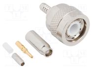 Connector: TNC; plug; male; straight; 50Ω; soldering,crimped; PTFE AMPHENOL RF