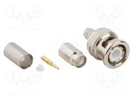 Connector: BNC; plug; male; straight; 50Ω; soldering,crimped; TPX AMPHENOL RF