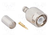 Connector: TNC; plug; male; straight; 50Ω; crimped; for cable; PTFE AMPHENOL RF