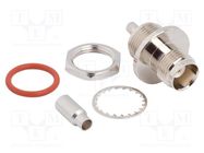 Connector: TNC; socket; female; straight; 50Ω; crimped; PTFE; IP67 AMPHENOL RF