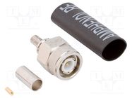 Connector: TNC; plug; male; straight; 50Ω; soldering,crimped; PTFE AMPHENOL RF