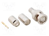 Connector: BNC; plug; male; straight; 75Ω; RG6; crimped; for cable AMPHENOL RF