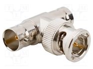 Adapter; BNC male,BNC female; Insulation: PTFE; 75Ω; brass; 4GHz AMPHENOL RF