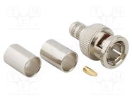 Connector: BNC; plug; male; straight; 75Ω; crimped; for cable; PTFE AMPHENOL RF