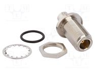 Adapter; BNC female,N female; Insulation: PTFE; 50Ω; brass; 4GHz AMPHENOL RF