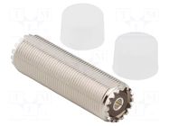 Adapter; UHF female,both sides; brass; Plating: nickel; 300MHz AMPHENOL RF